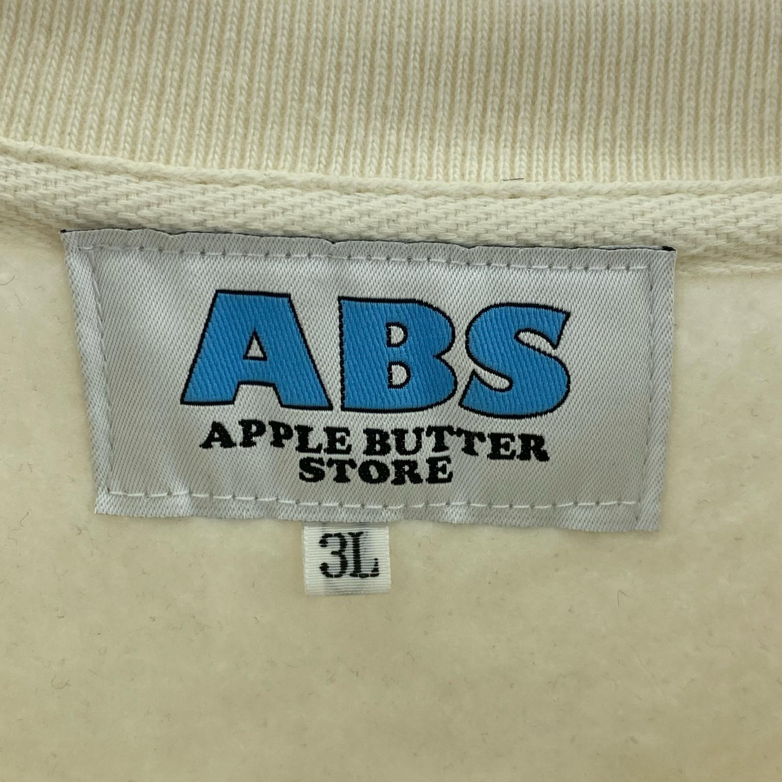 スウェット APPLE BUTTER STORE ワッペン 白 (3L) ホワイト