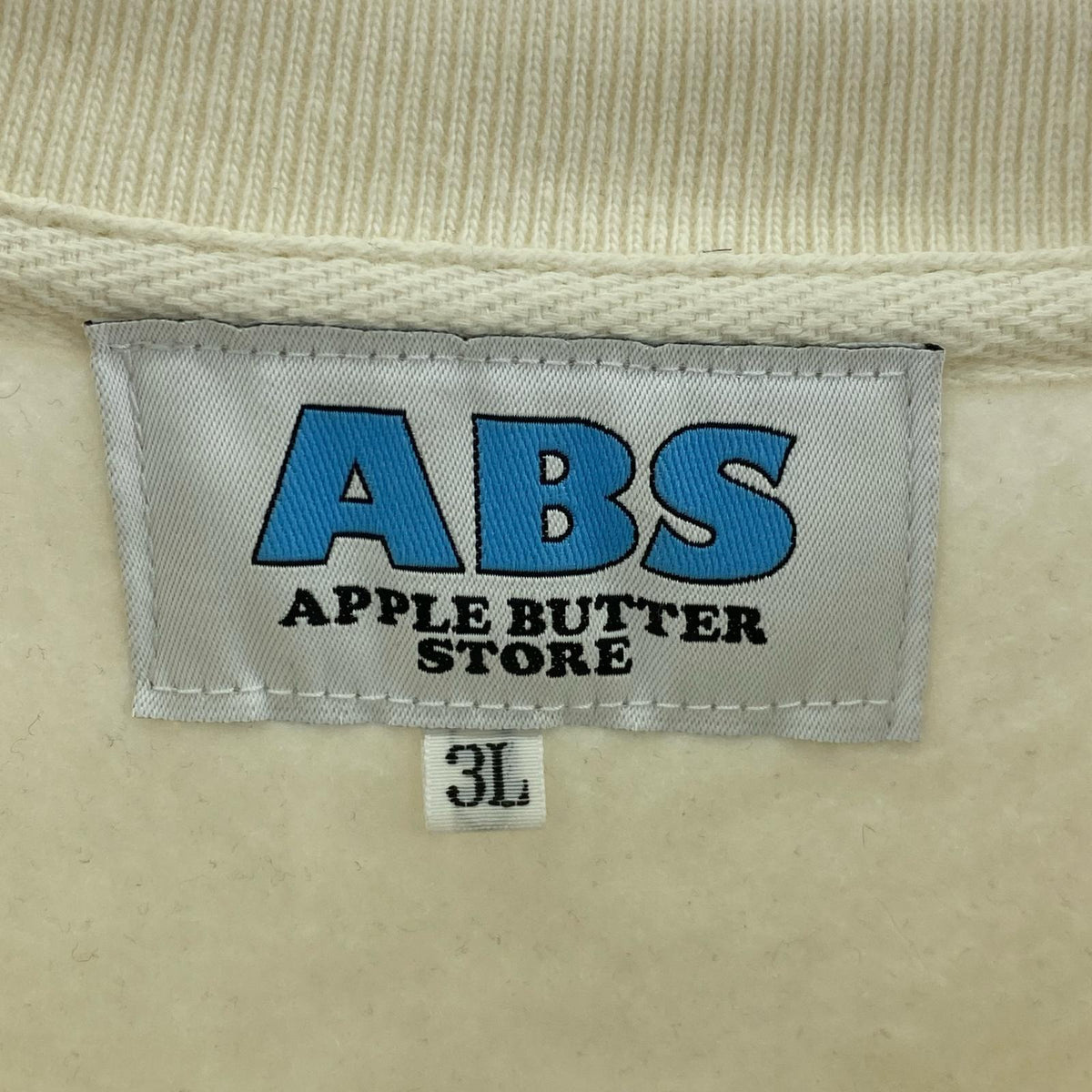 スウェット APPLE BUTTER STORE ワッペン 白 (3L) ホワイト