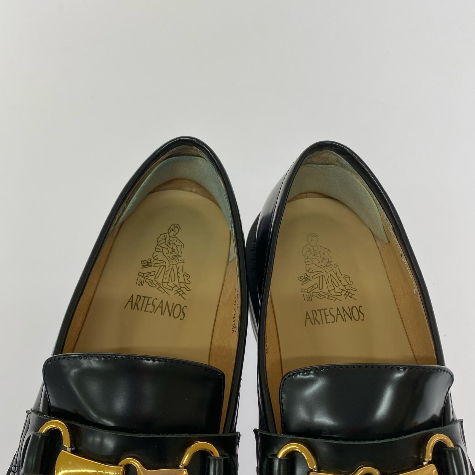 ローファー ARTESANOS 厚底 ビットローファー 37 ブラック