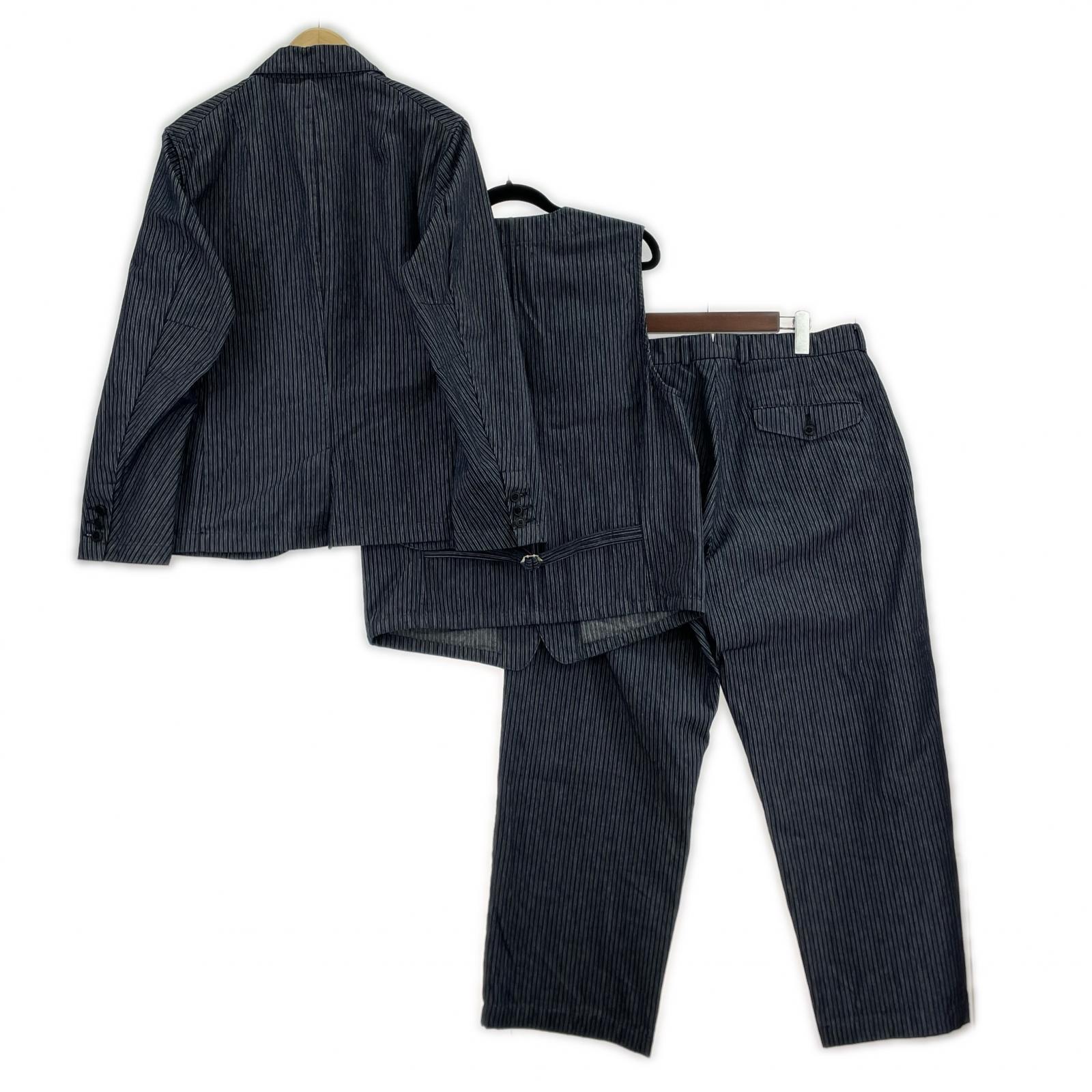 セットアップ Indigo Dobby Jacket/Gilet/Trousers 3ピース 36