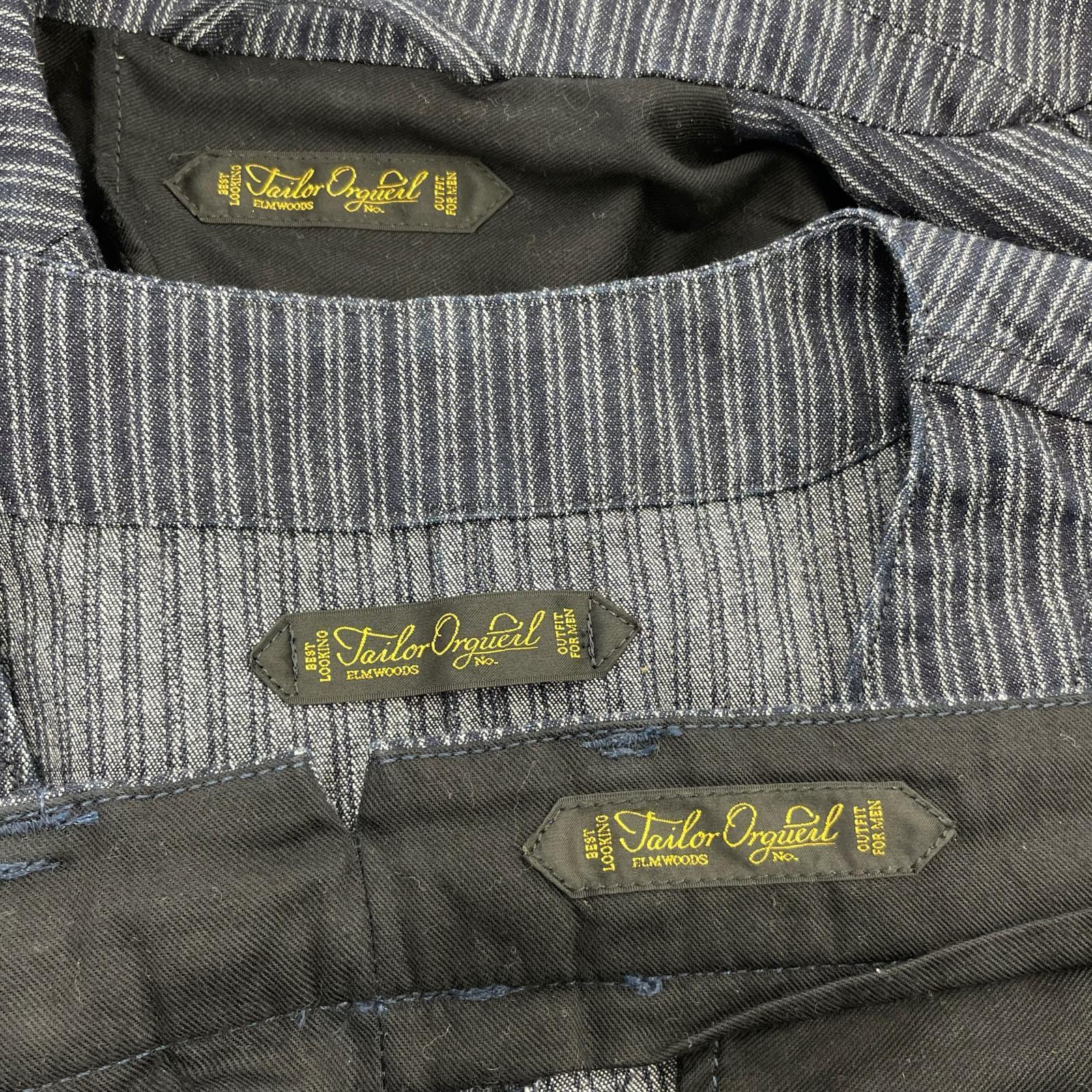 セットアップ Indigo Dobby Jacket/Gilet/Trousers 3ピース 36