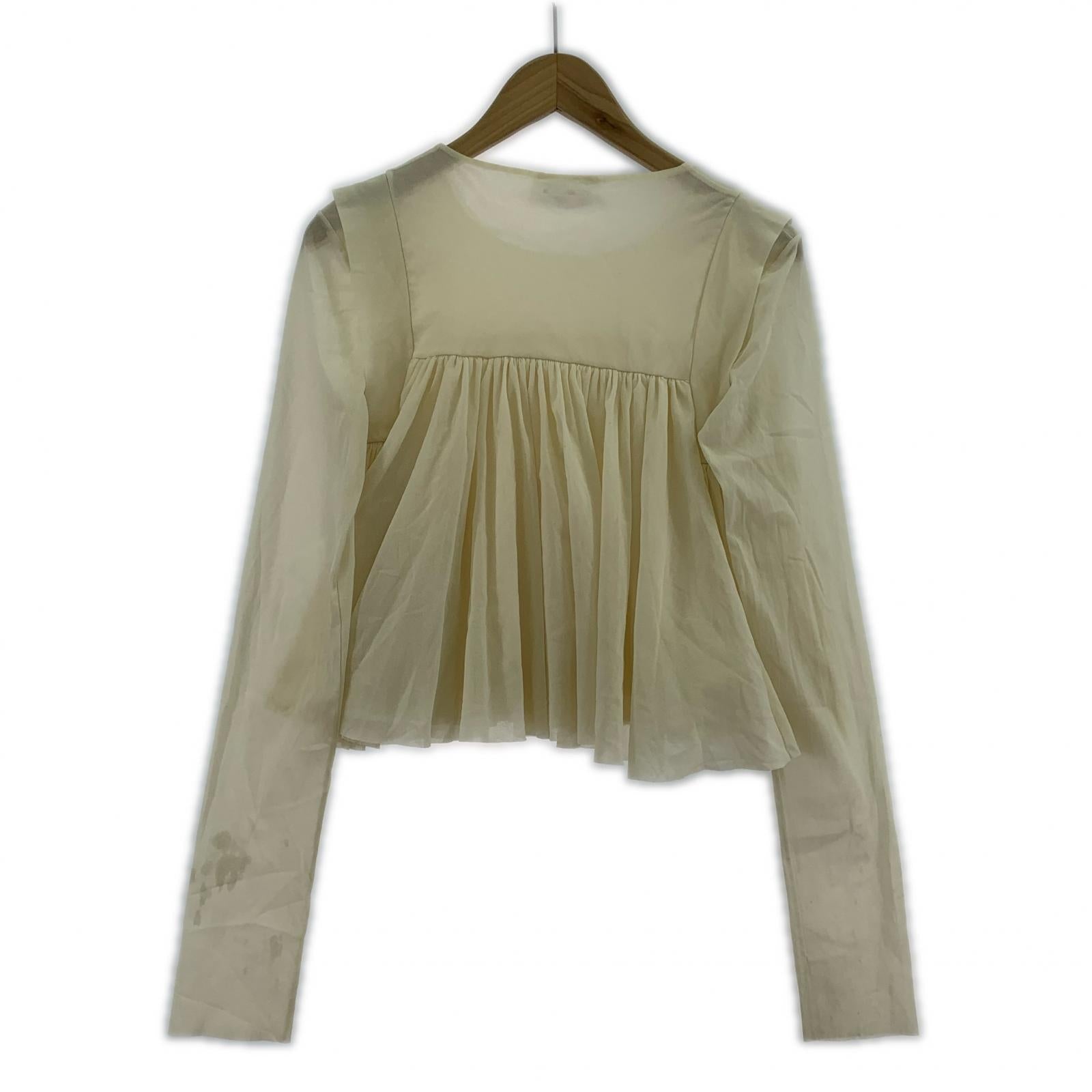 その他トップス 19SS/NYLON CHIFFON GATHER BLOUSE 38 ホワイト