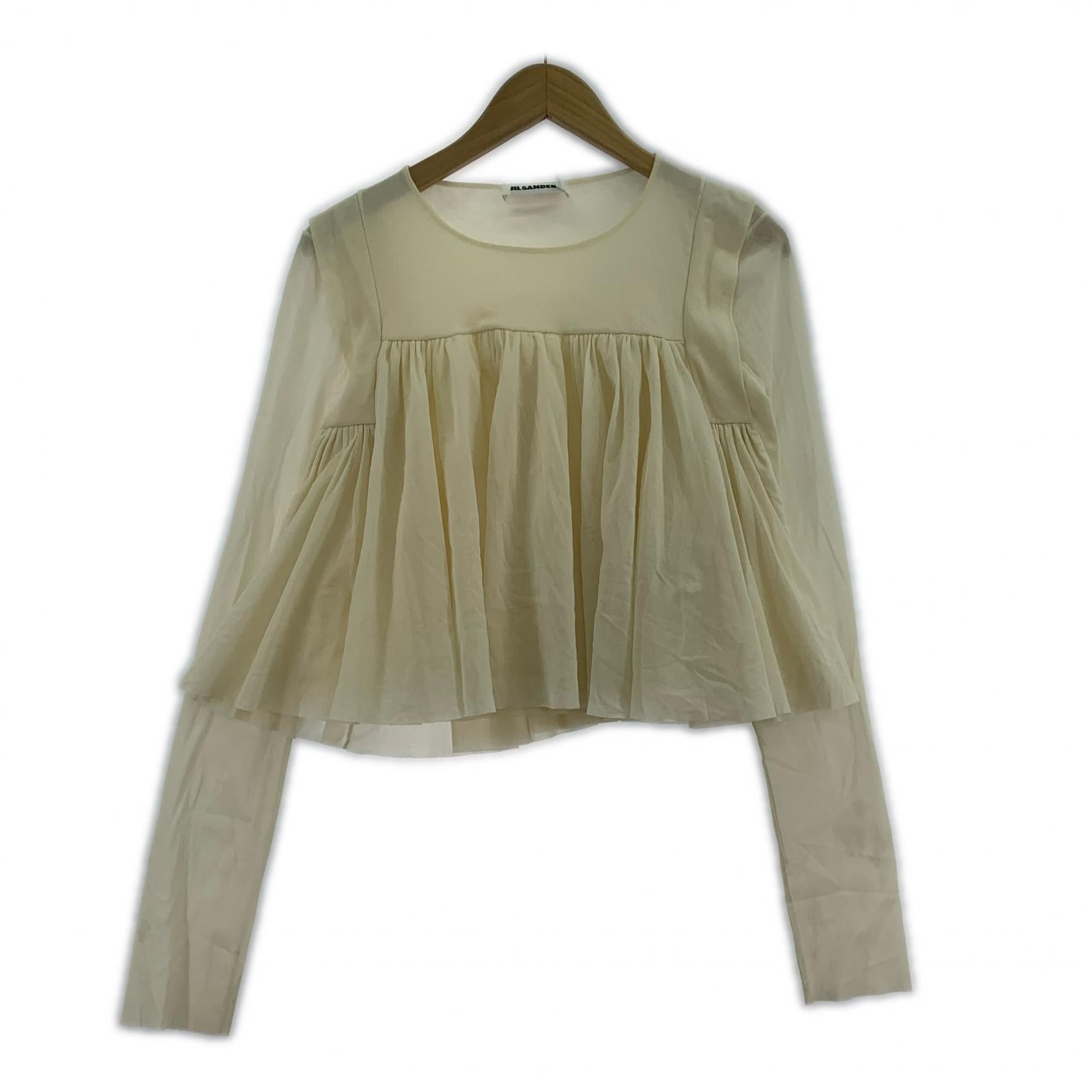 その他トップス 19SS/NYLON CHIFFON GATHER BLOUSE 38 ホワイト