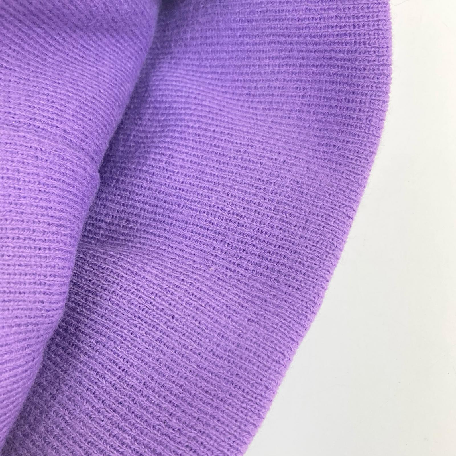 ニットキャップ 刺繍ロゴ 紫