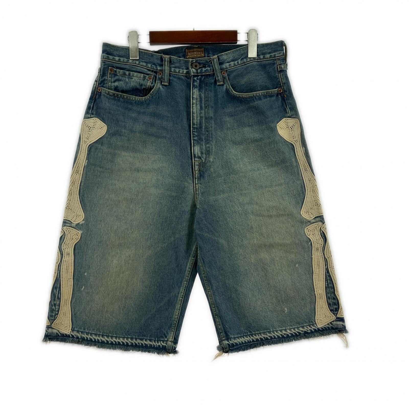 ショートパンツ ボーンデニムショーツ 34 ブルー