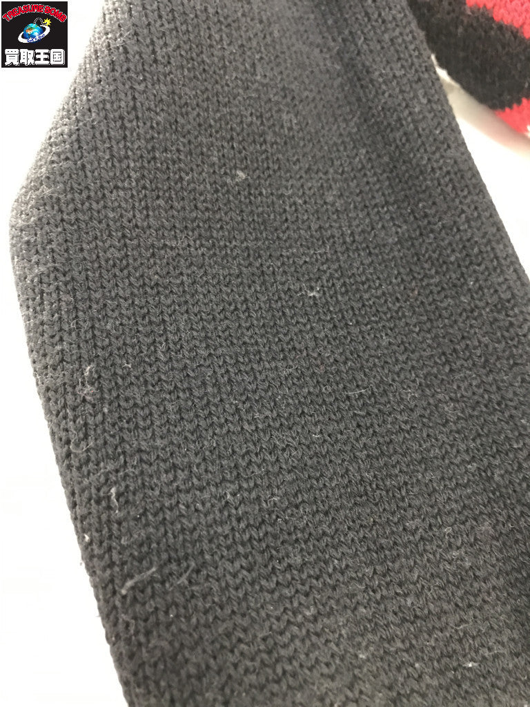 20AW ジャガードニットセーター 黒赤 (52) UMB147