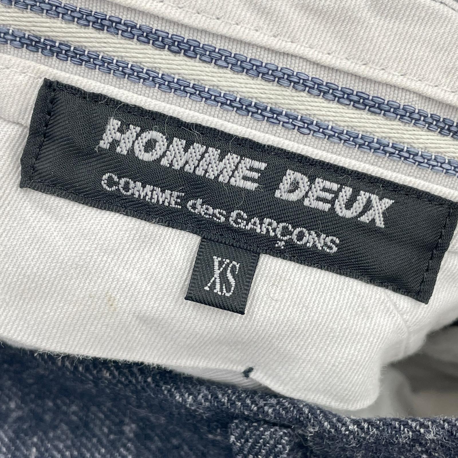 パンツ HOMME DEUX ウール タックパンツ 紺 ネイビー