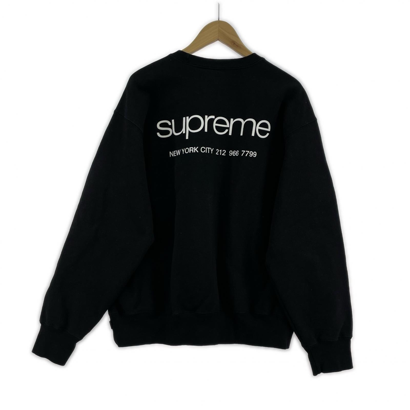スウェット Supreme 23AW NYC Crewneck ロゴプリントスウェット M 黒 M ブラック