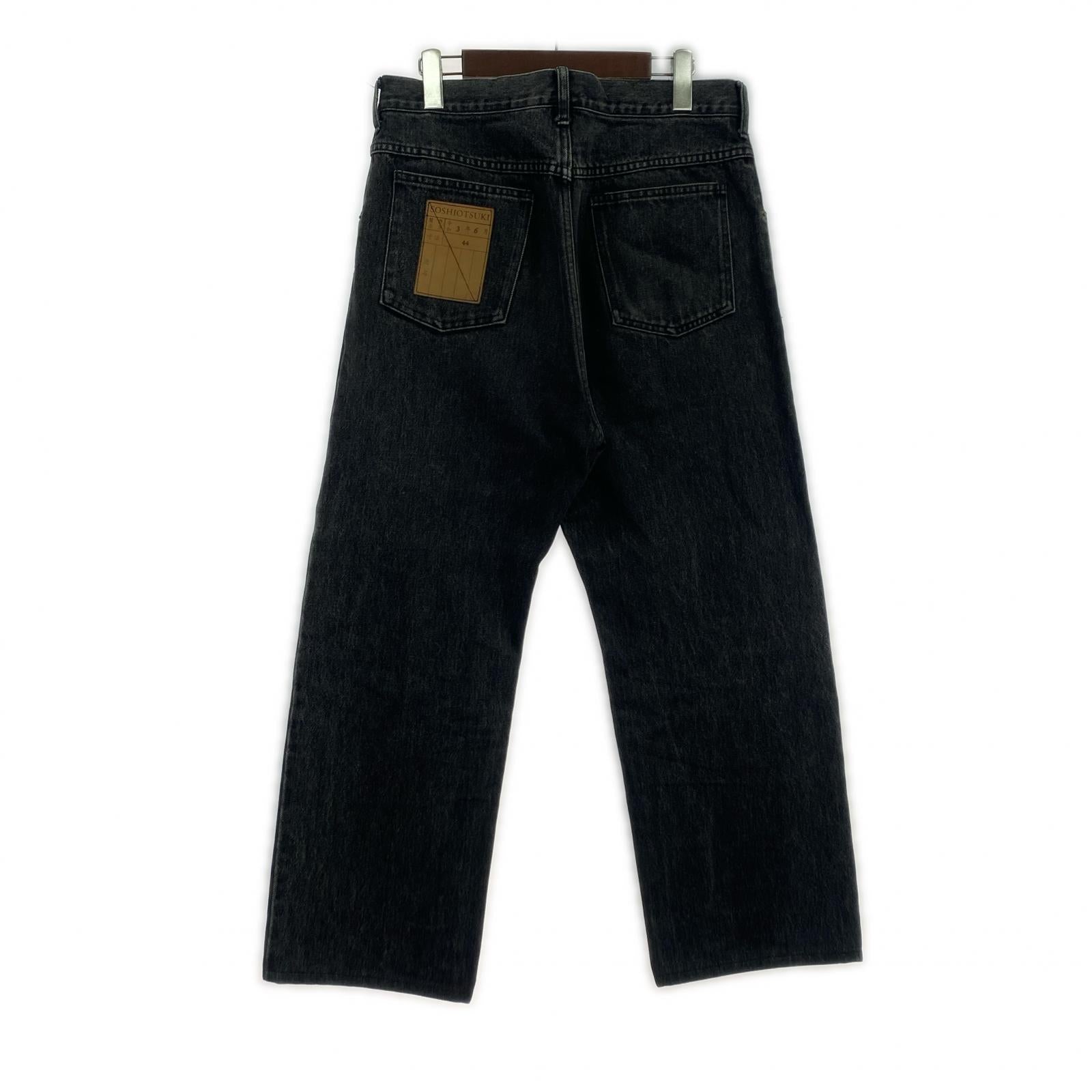 デニムパンツ SOSHIOTSUKI SCRAPED DENIM PANTS SSGNDNM-W 黒 44 ブラック