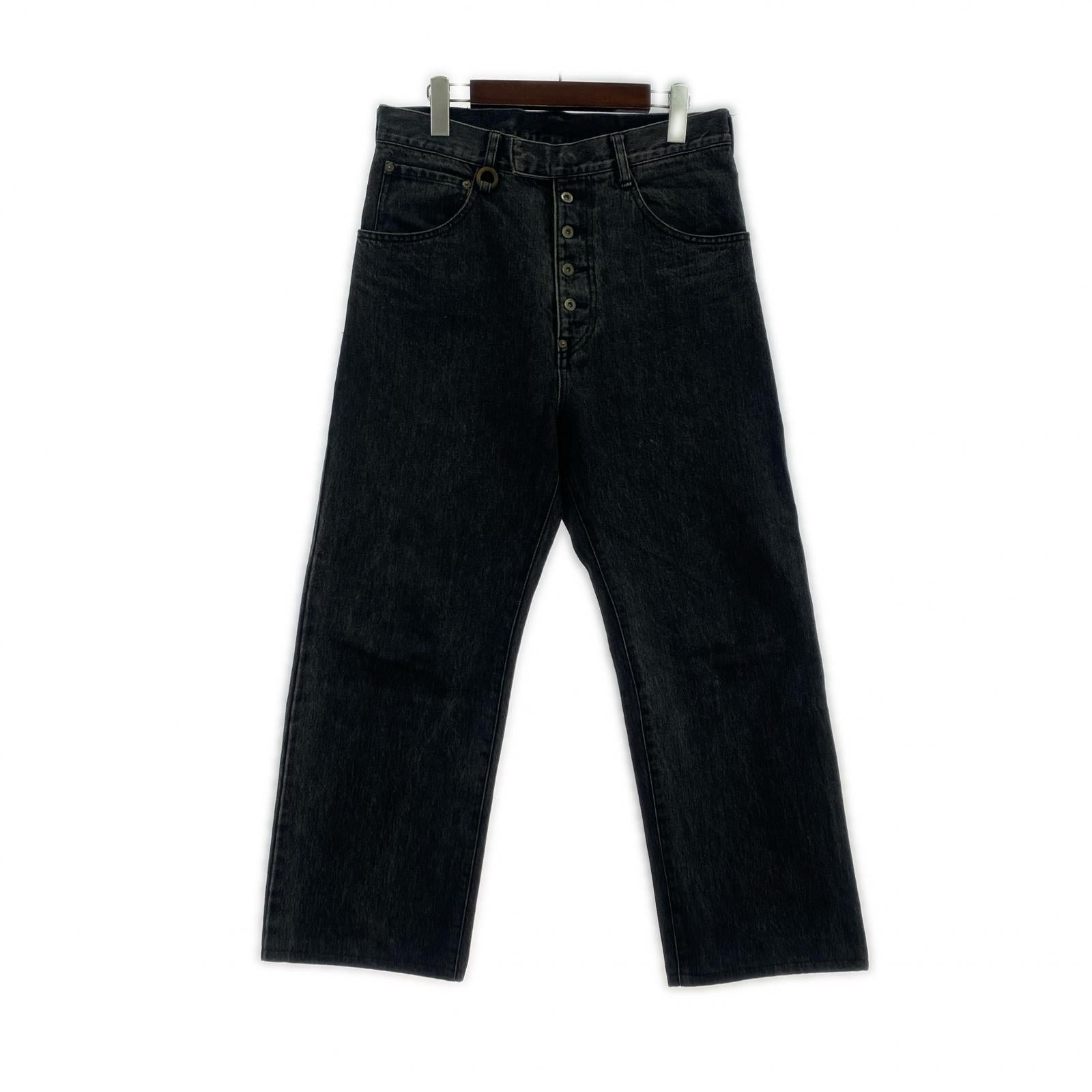 デニムパンツ SOSHIOTSUKI SCRAPED DENIM PANTS SSGNDNM-W 黒 44 ブラック