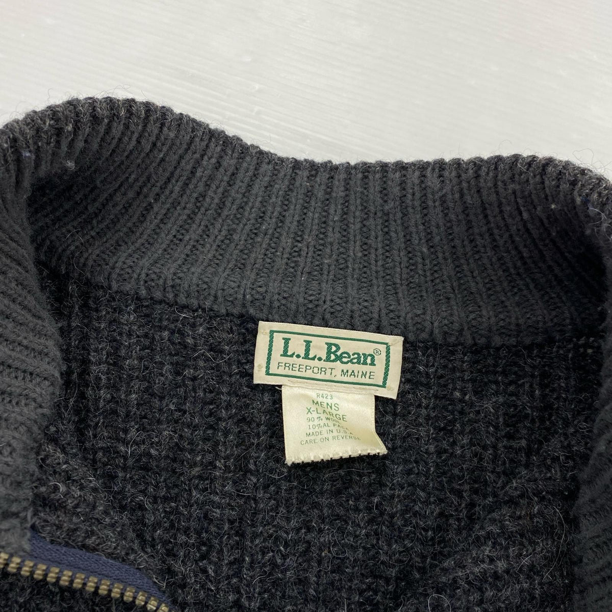 ニット 80s USA製 ドライバーズニット アルパカ混 GRY グレー