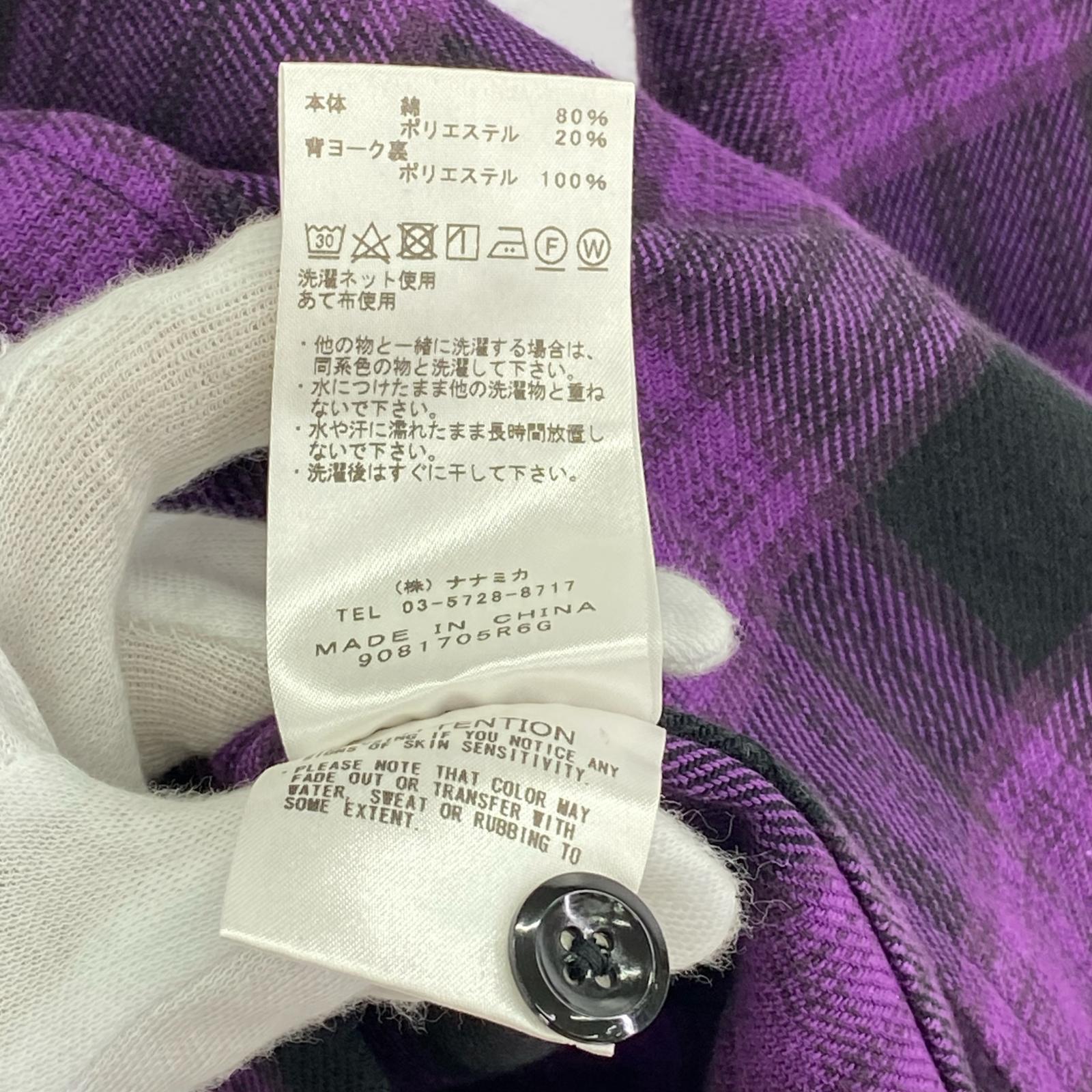 長袖シャツ Twill Check Shirt/S/紫 S