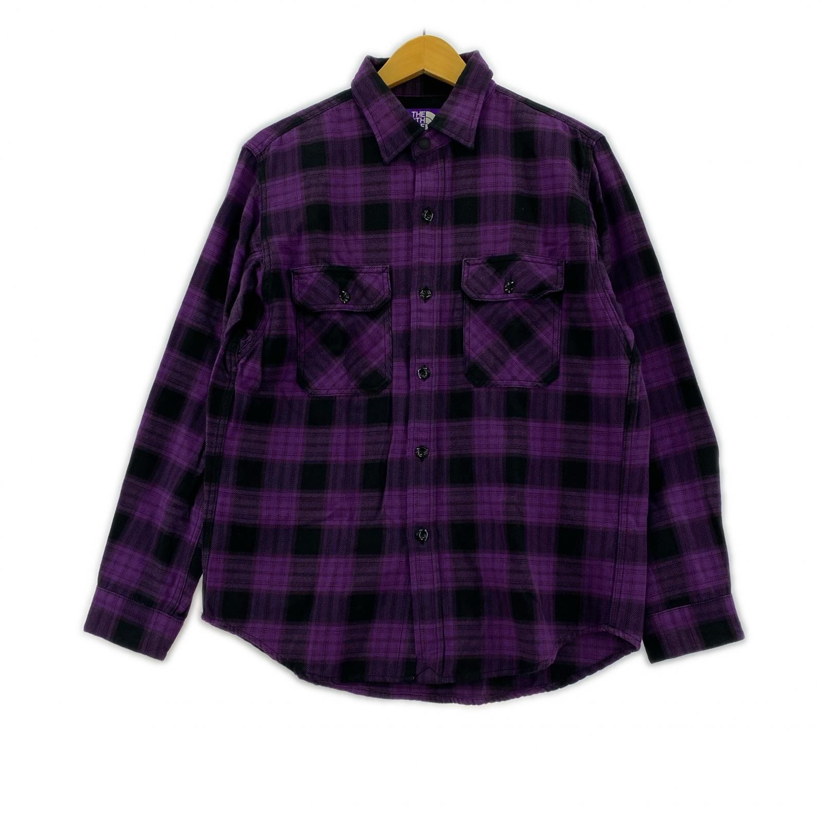 長袖シャツ Twill Check Shirt/S/紫 S