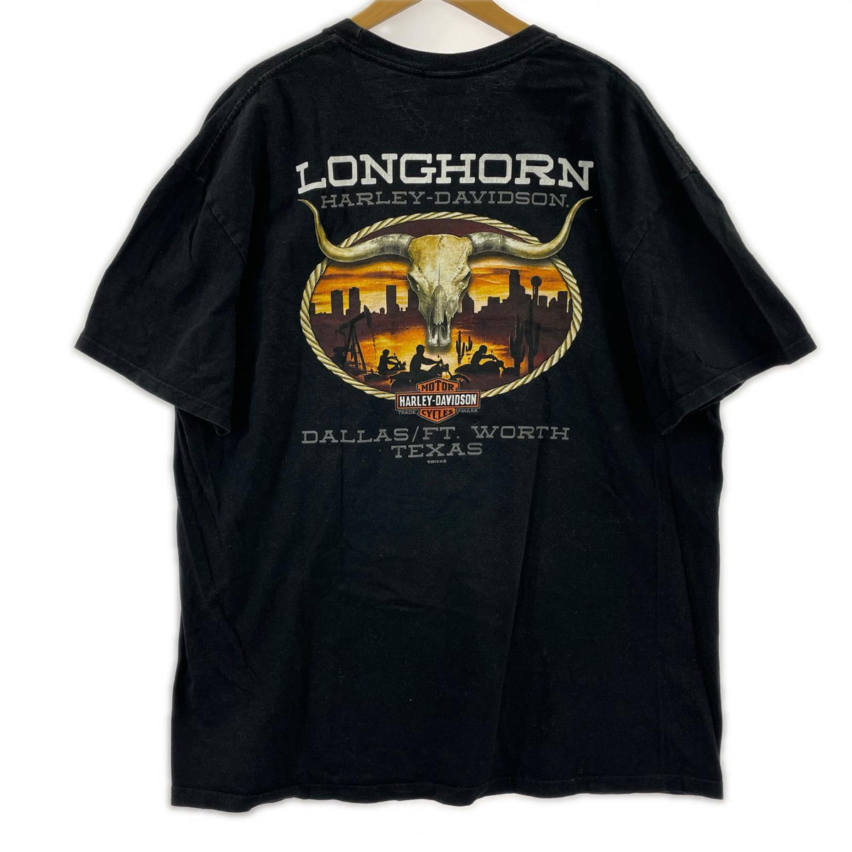 半袖Tシャツ LONGHORN 黒 ブラック