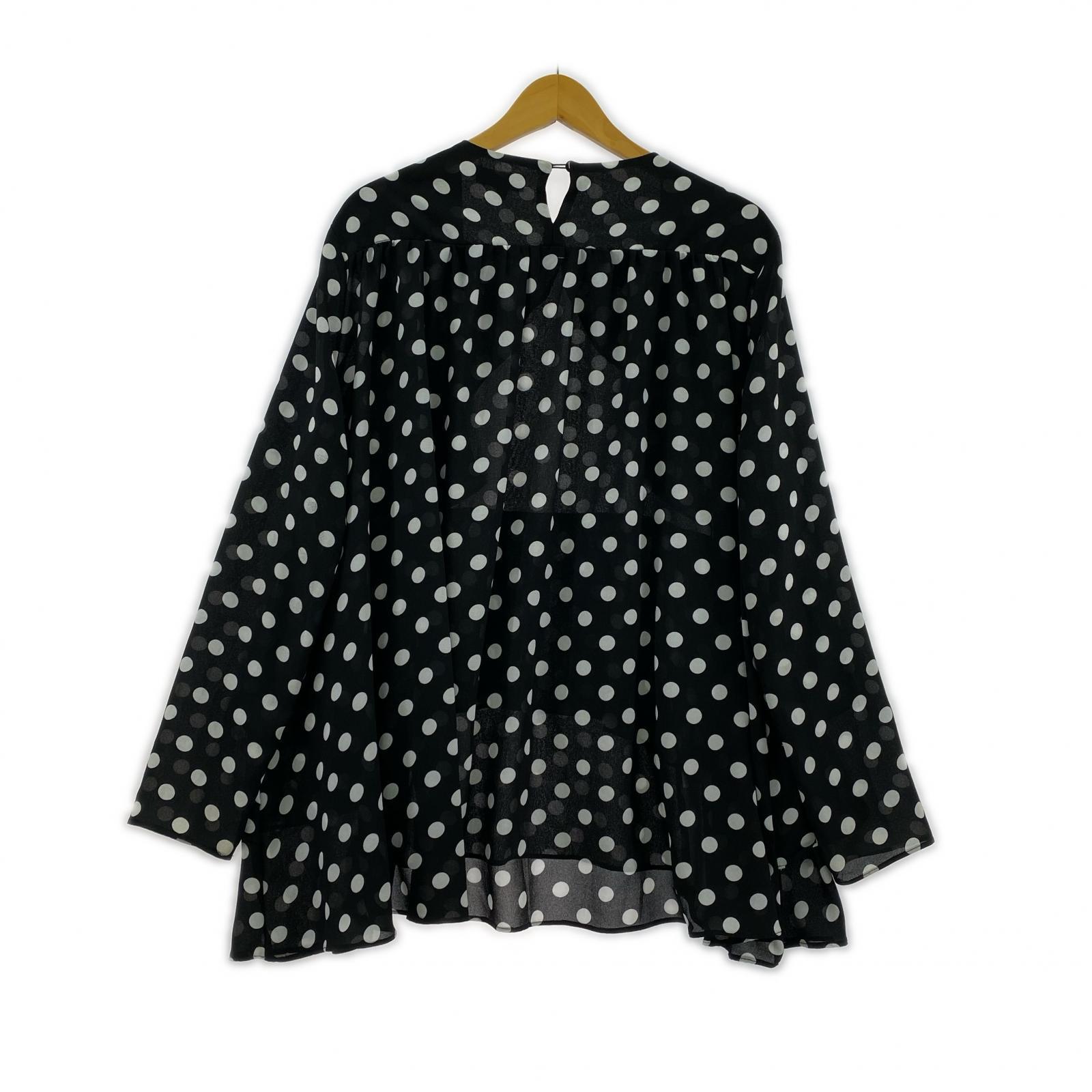 長袖Tシャツ sister jane ドット柄シアーカットソー S ブラック