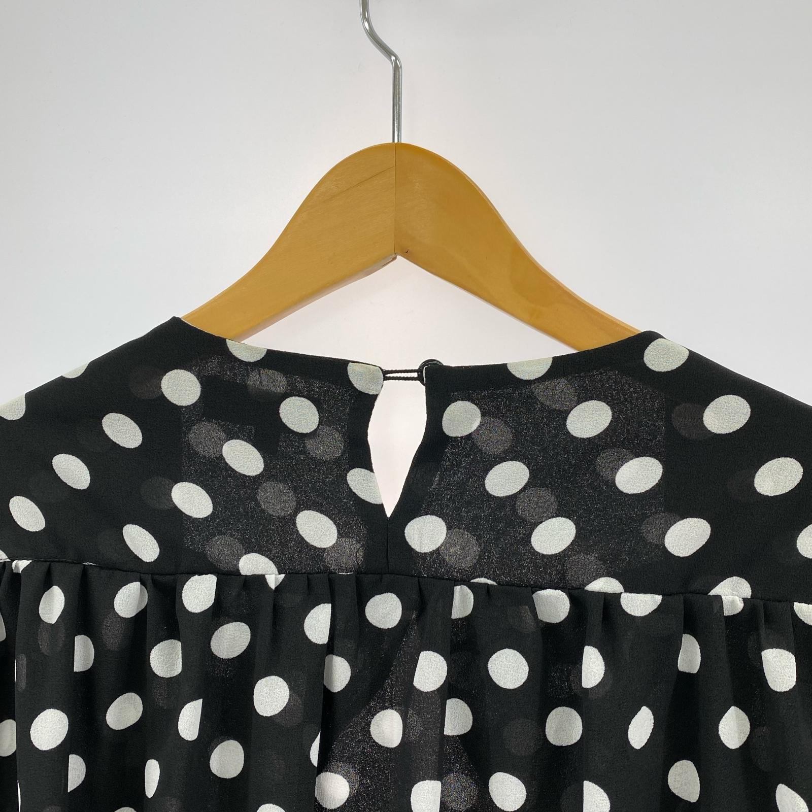長袖Tシャツ sister jane ドット柄シアーカットソー S ブラック