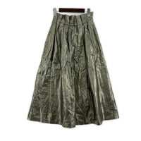 ロングスカート METALIC LINEN SK シルバー (38) 38 シルバー