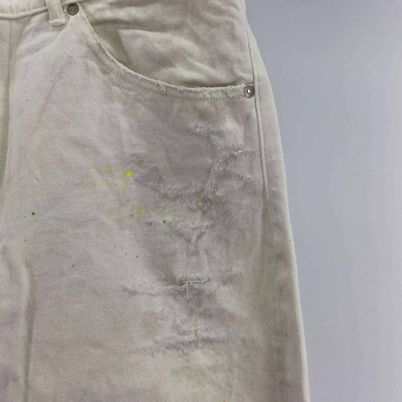デニムパンツ 24AW DAMAGE DENIM STRAIGHT 5P PANTS 2 2 ホワイト