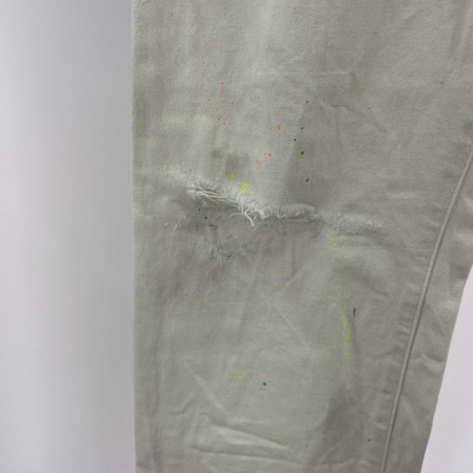 デニムパンツ 24AW DAMAGE DENIM STRAIGHT 5P PANTS 2 2 ホワイト