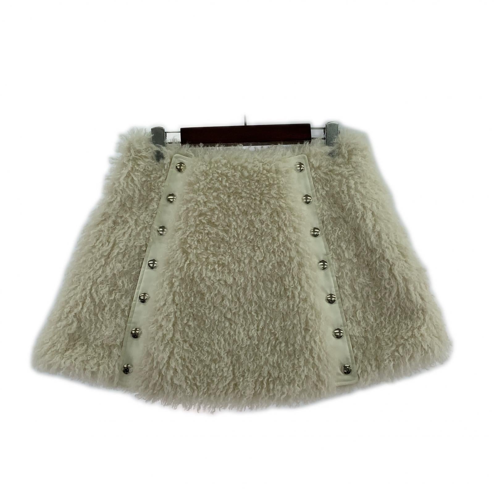 ミニスカート KISHIDA MIKI poodle fur mini skirt ホワイト フリー ホワイト