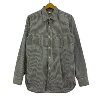 長袖シャツ ATLAST&CO ヒッコリー ワークシャツ 14 1/2 白 黒