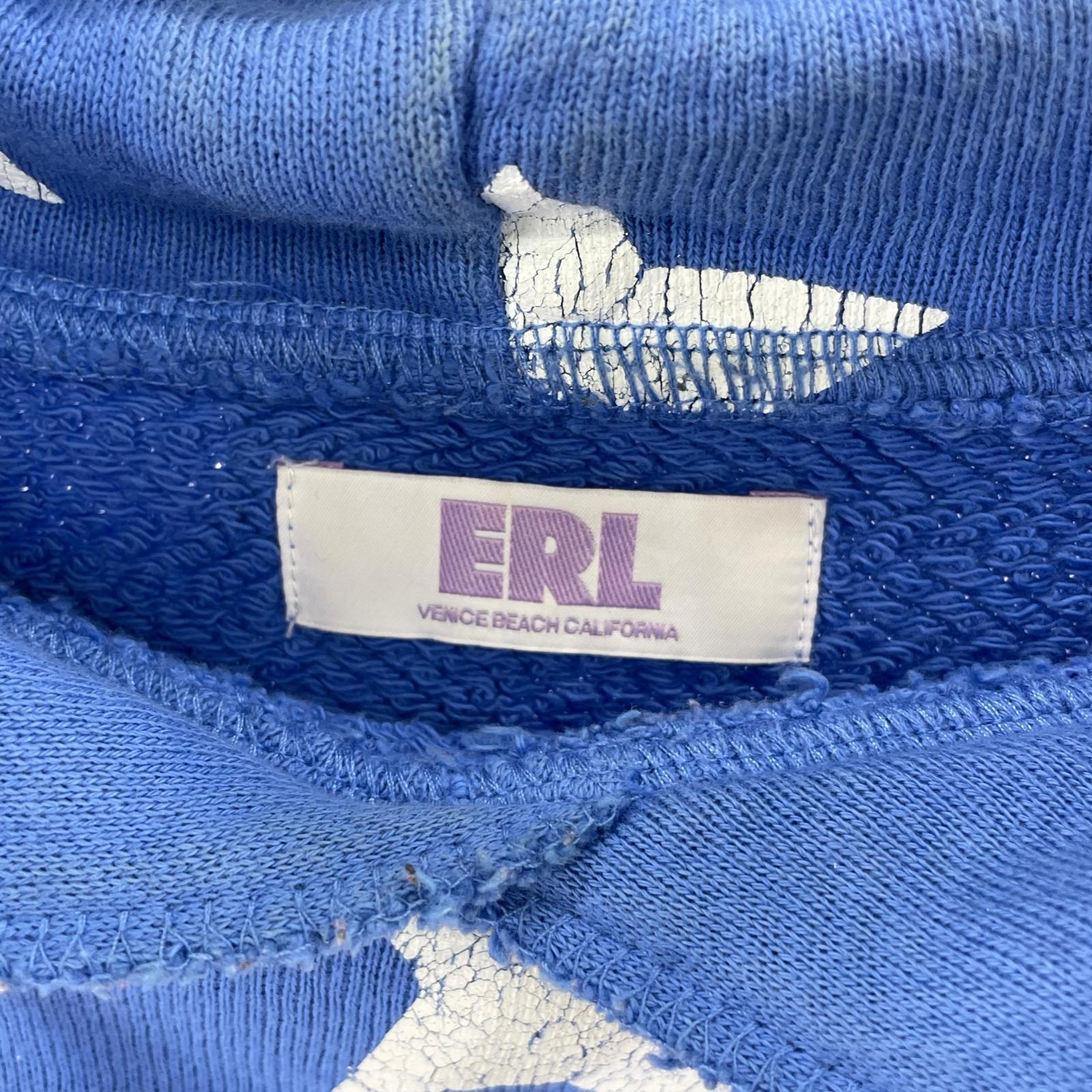 パーカー ERL Stars And Stripes Swirl Hoodie Blue L