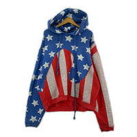 パーカー ERL Stars And Stripes Swirl Hoodie Blue L