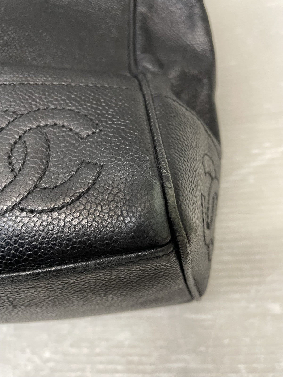 CHANEL キャビアスキン トリプルココ ココマーク チェーン トートバッグ