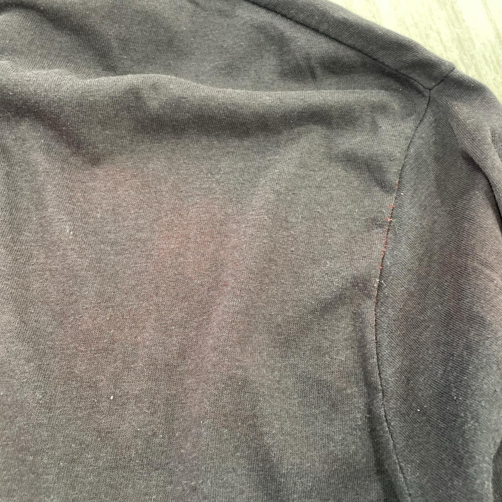 長袖Tシャツ 紺タグ アームロゴ ヘンリーネック 黒 (L) L ブラック