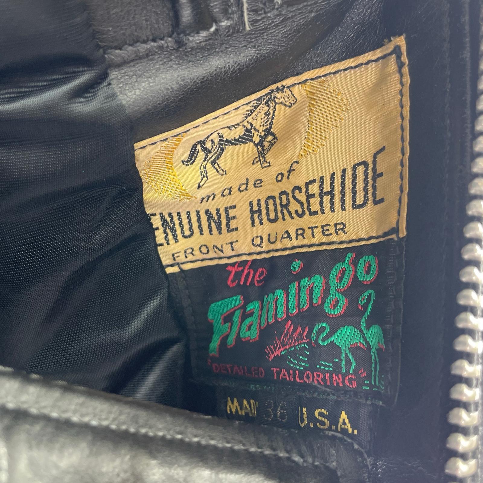 レザージャケット THE FLAMINGO ポリスマン レザージャケット 黒 (36) 36 ブラック