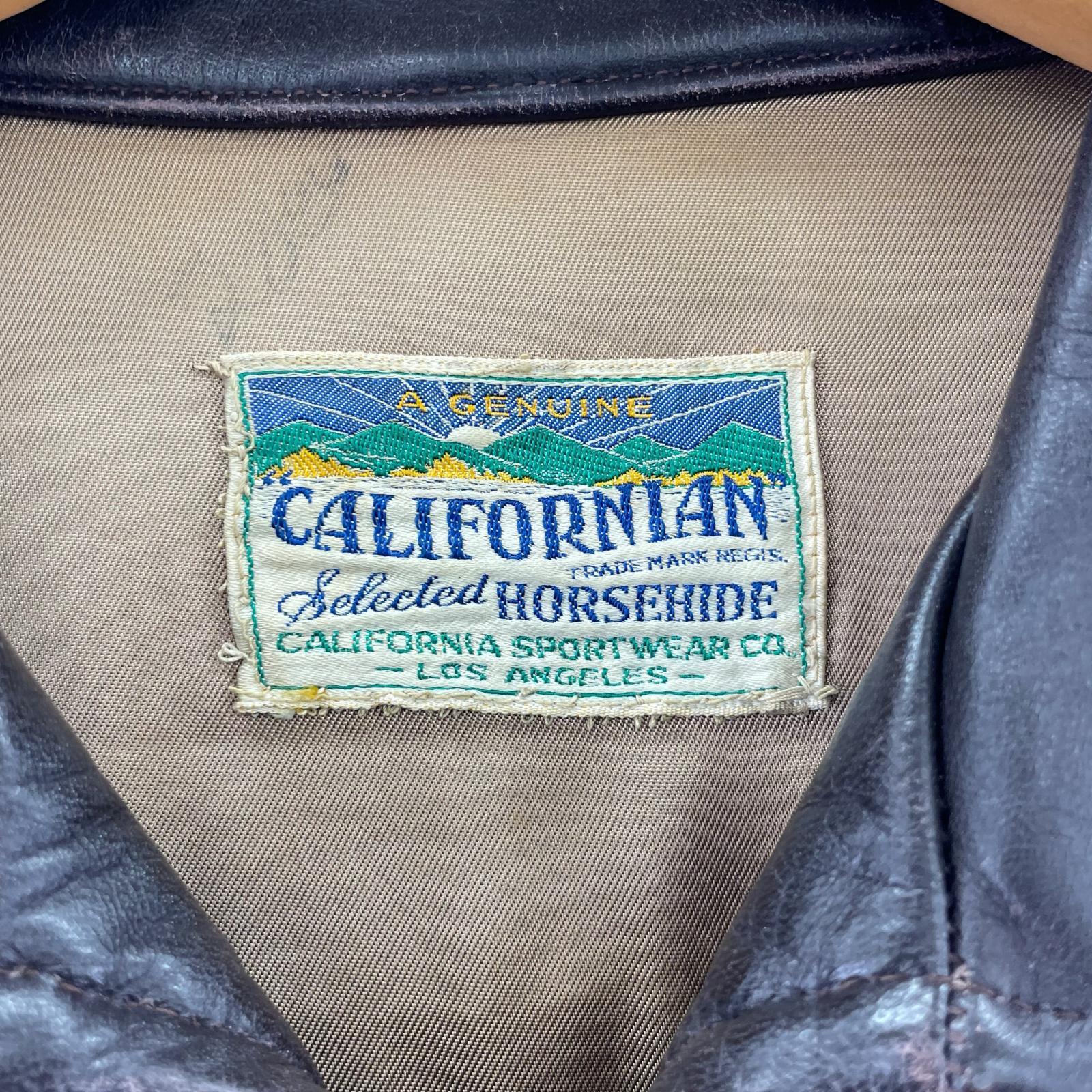 レザージャケット ~50s CALIFORNIAN CAR COAT 茶 (40) 40 ブラウン