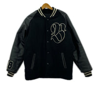 ジャケット BOUNTY HUNTER Bワッペン 袖レザースタジャン M ブラック M ブラック