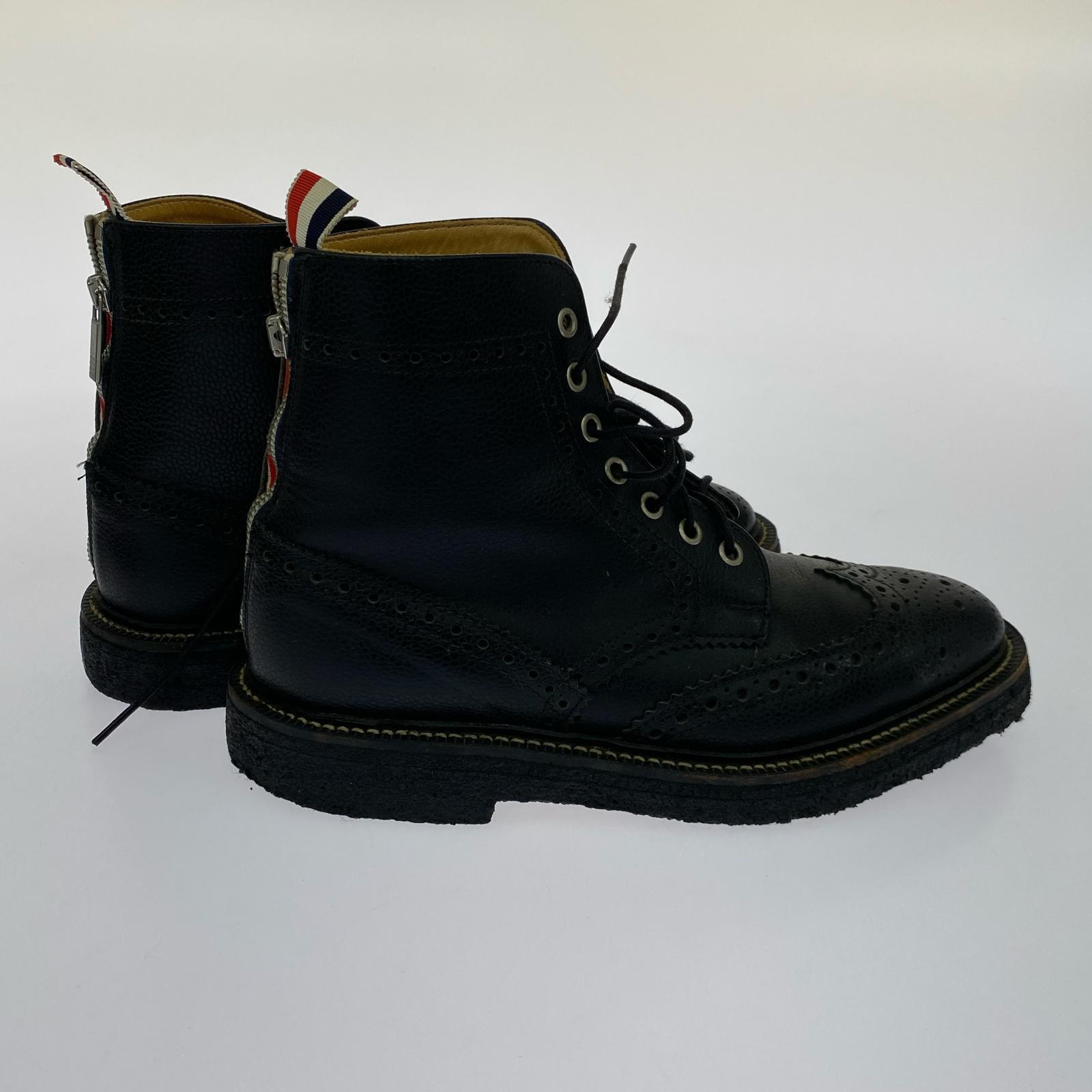ブーツ THOM BROWNE ウィングチップブーツ 8 ブラック ブラック