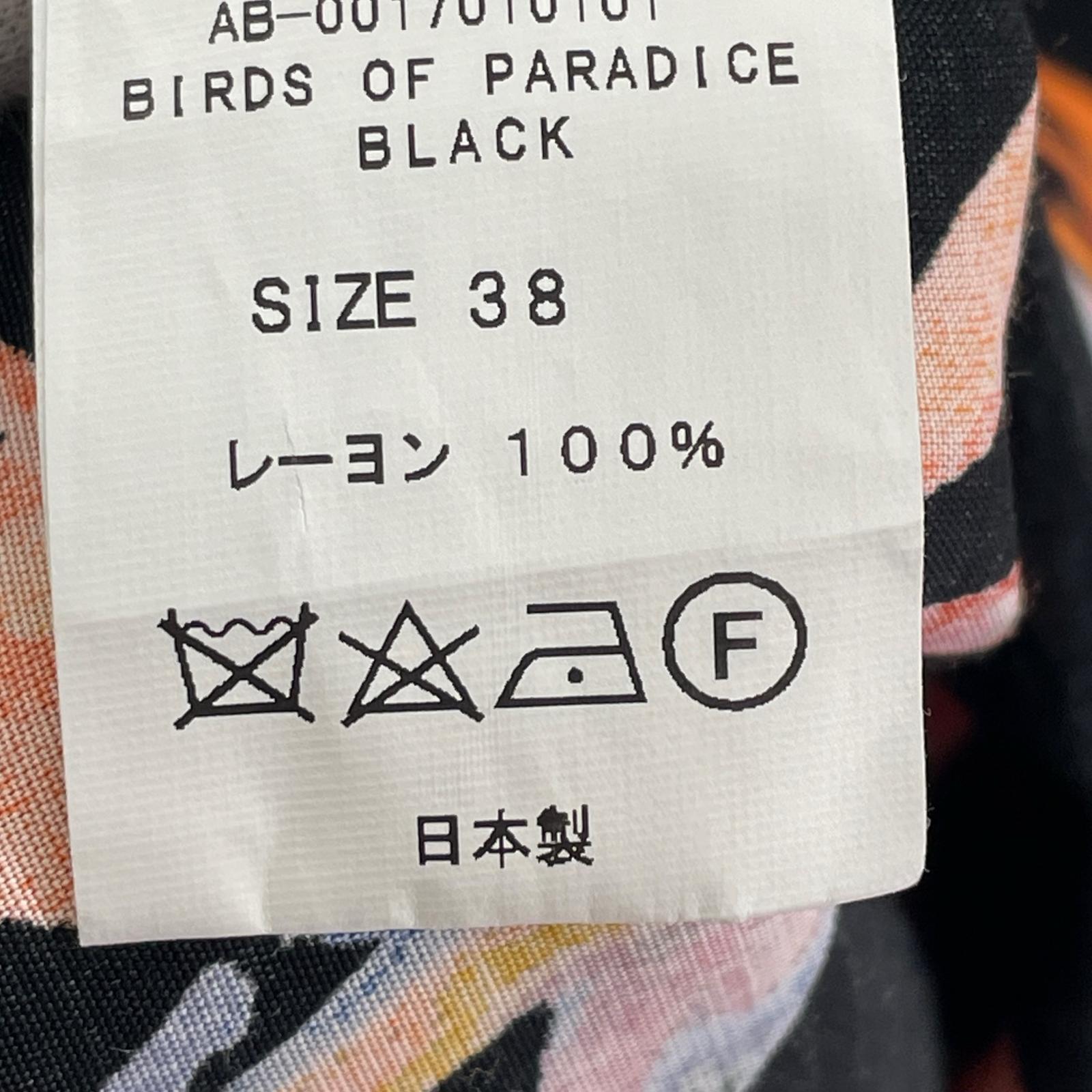 半袖シャツ BIRDS OF PARADISE アロハ 38 ブラック