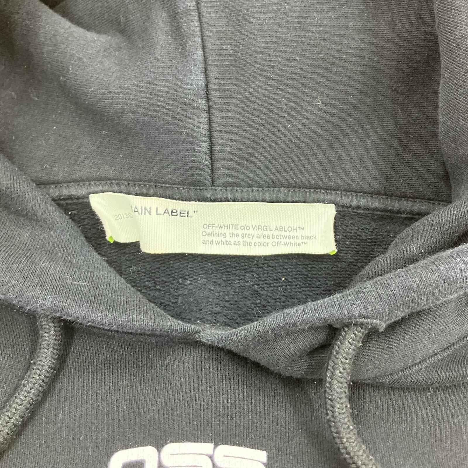 パーカー OFF-WHITE AIRPORT TAPE OVER HOODIE OMBB037S20E30003 黒 (M) M ブラック