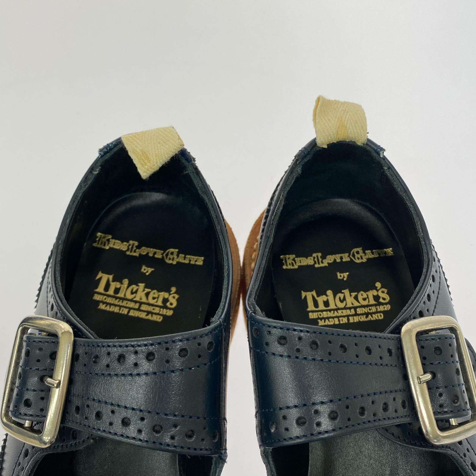 シューズ ×Tricker's モンクストラップラバーソール 7 ネイビー