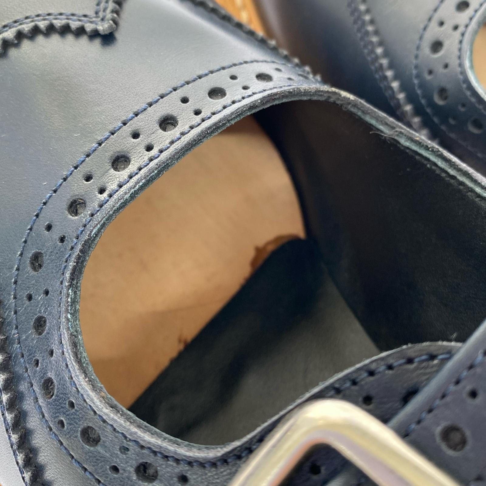 シューズ ×Tricker's モンクストラップラバーソール 7 ネイビー