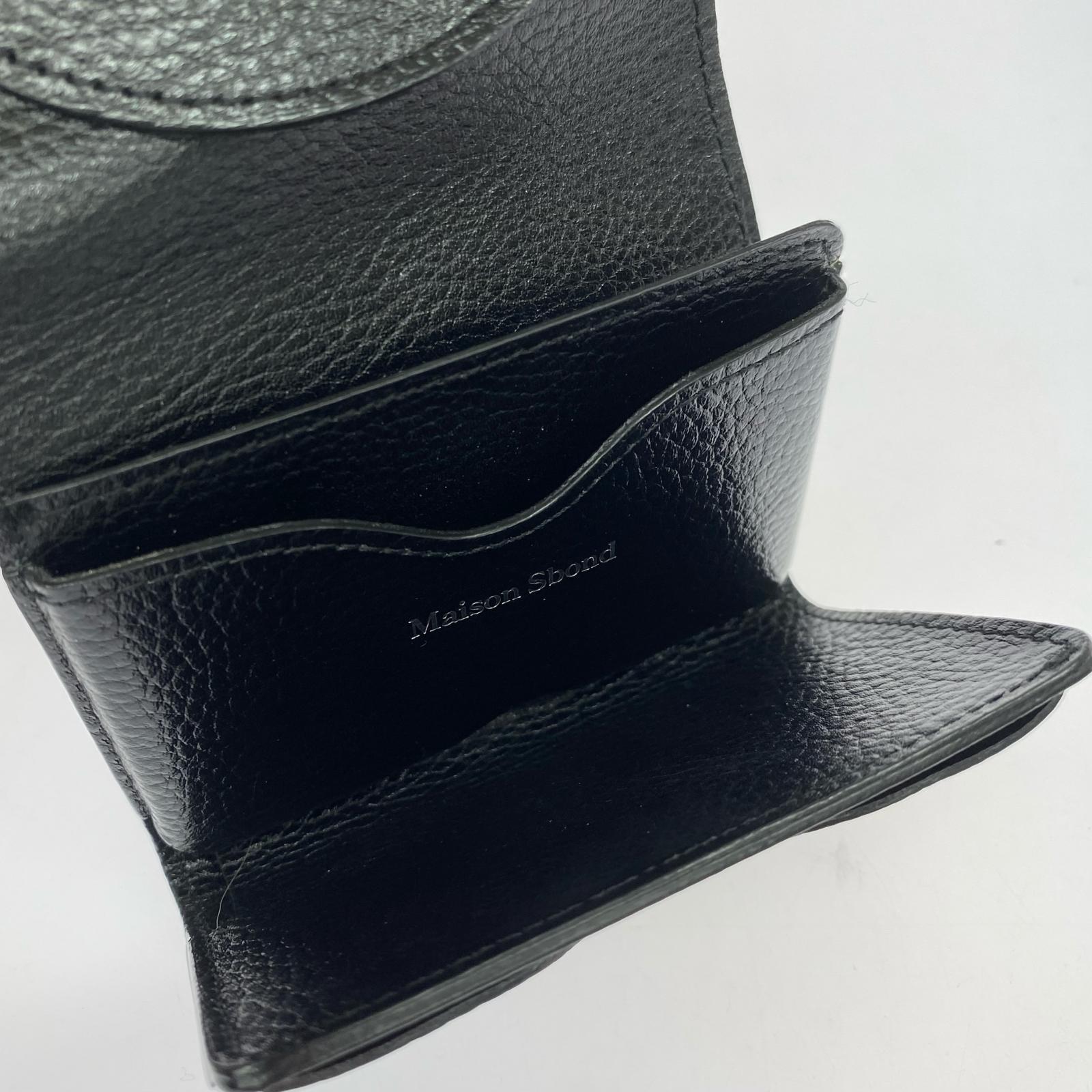 コンパクトウォレット Maison Sbond 黒 ブラック