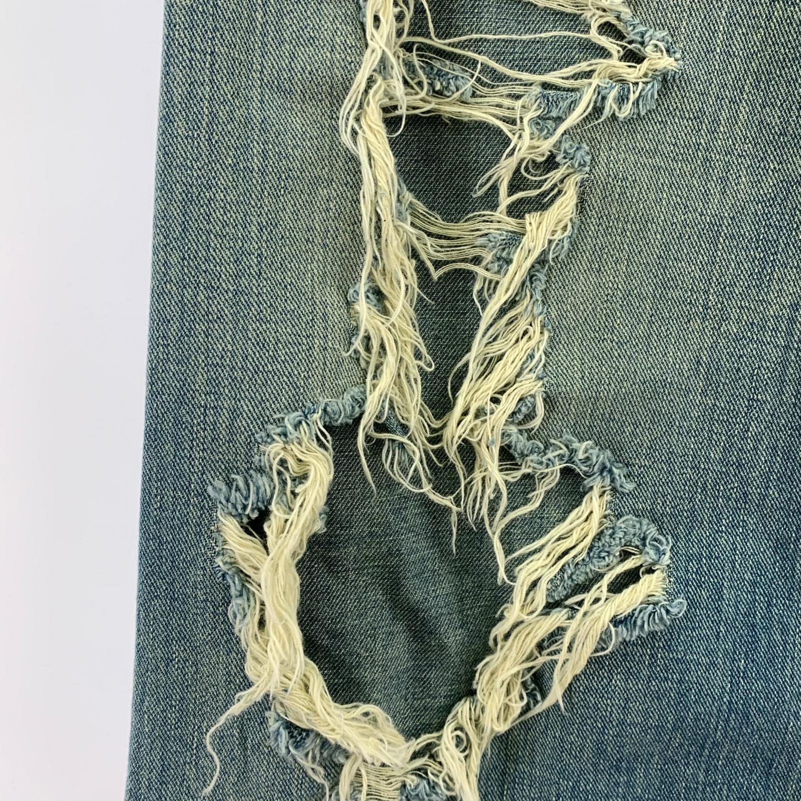 デニムパンツ ×BEAMS 101 Clush Light Usedバギーパンツ 30 ブルー