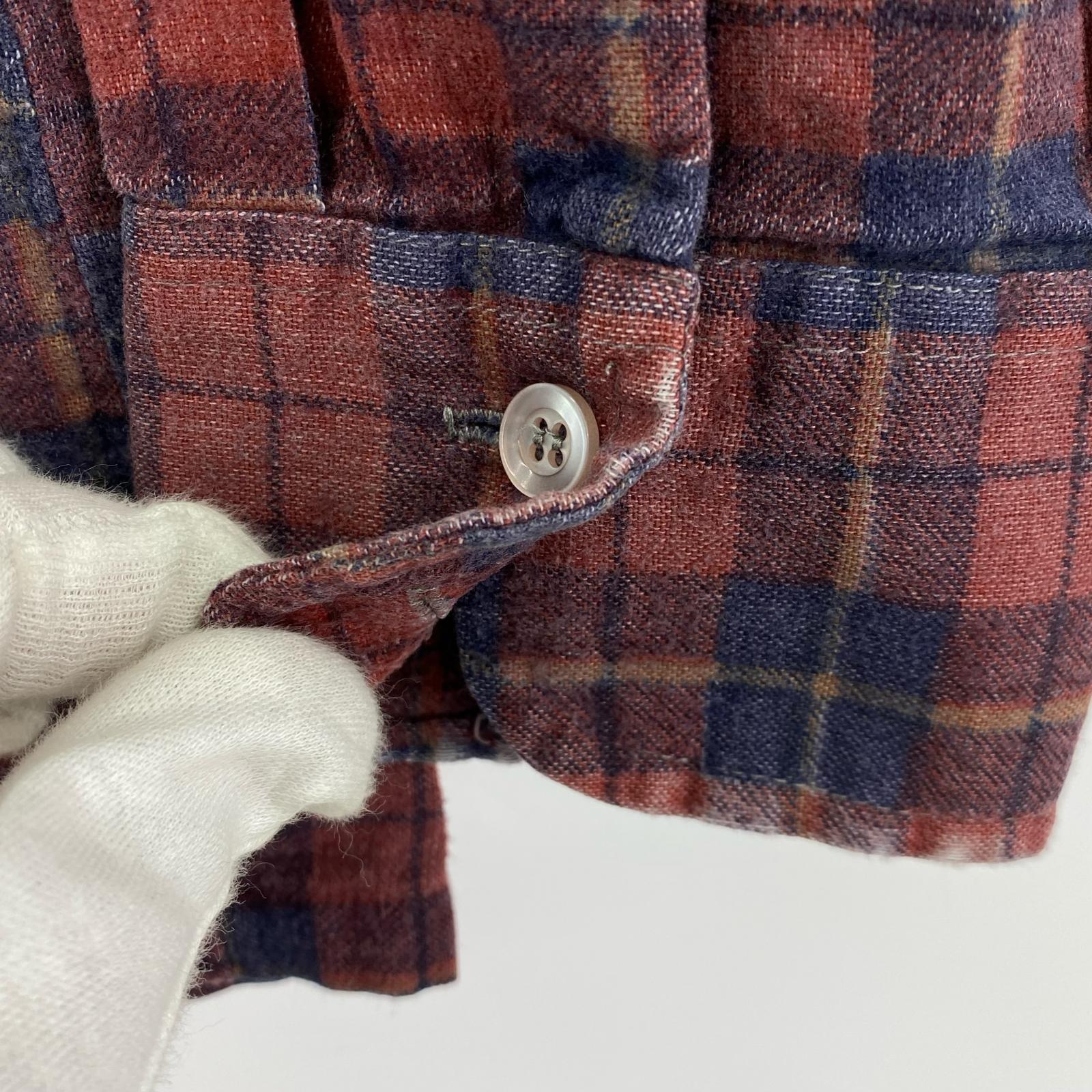 長袖シャツ Rebuild By Needles 再構築チェックシャツ S S レッド