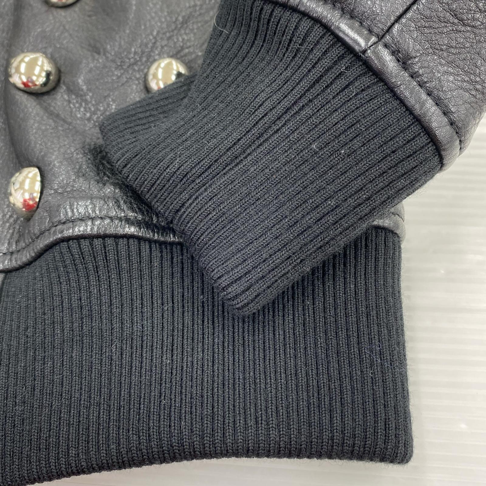 レザージャケット Lilles スタッズ レザージャケット 38 黒 38 ブラック