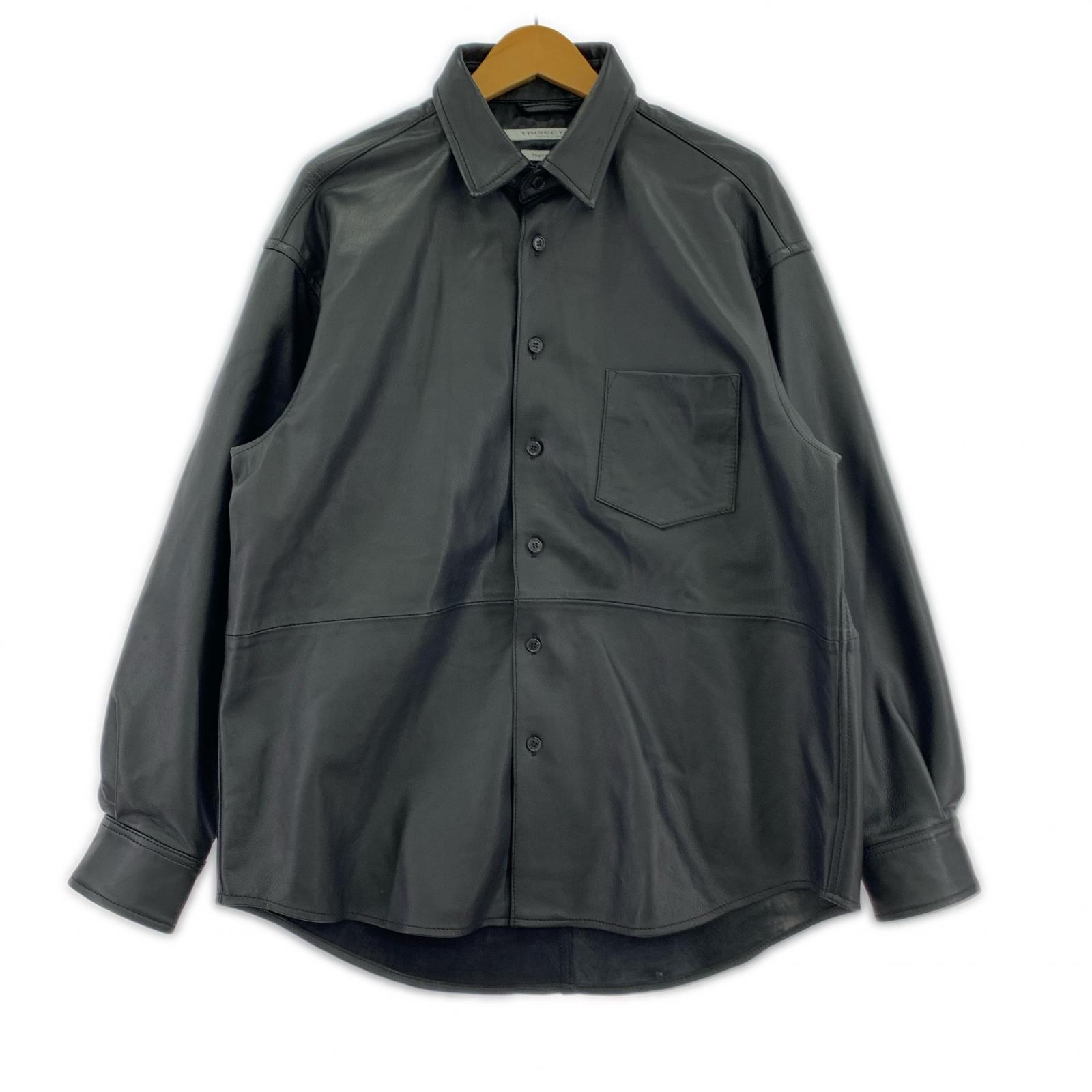 長袖シャツ Journal Standard TRISECT シープスキン レザーシャツ M ブラック M ブラック