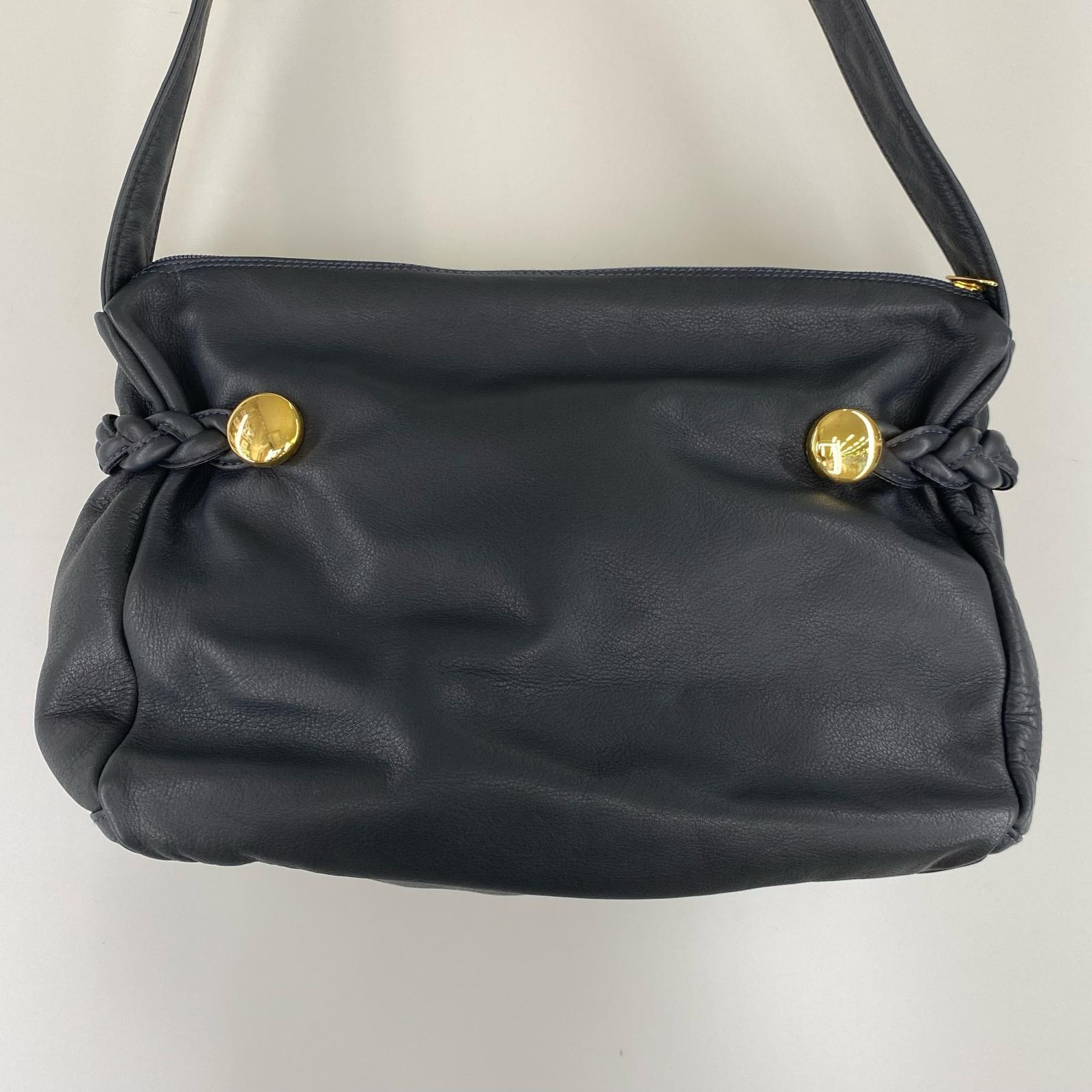 ショルダーバッグ BALLY レザーショルダーバッグNV ネイビー