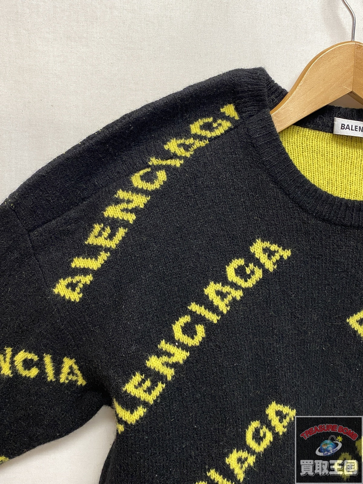 19AW BALENCIAGA ALLOVER LOGOCrewneckKnit