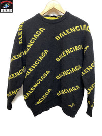 19AW BALENCIAGA ALLOVER LOGOCrewneckKnit
