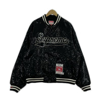 ブルゾン mitchell&ness Sequin Varsity Jacket 黒 L L ブラック
