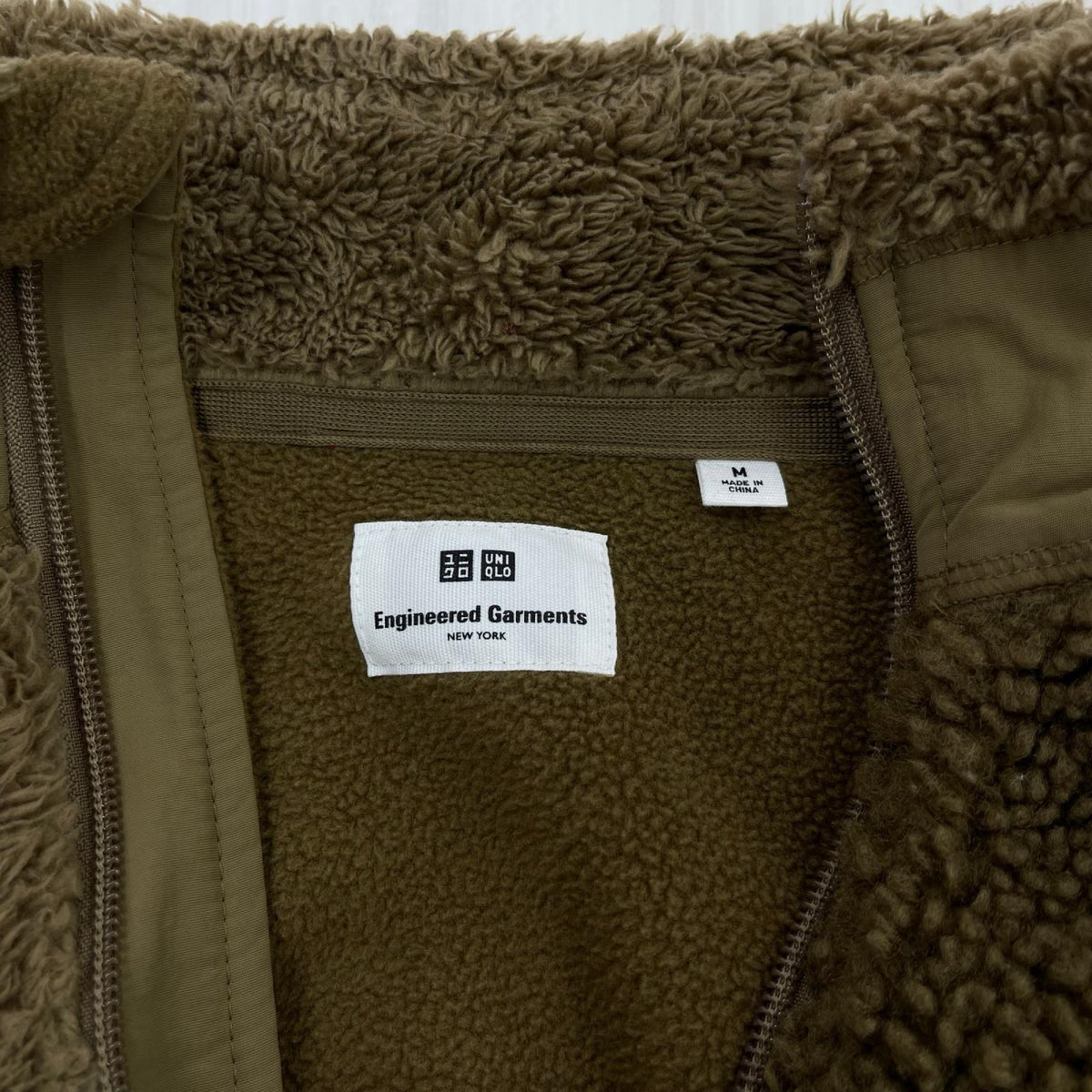 ジャケット ×UNIQLO ジップアップフリース M M ブラウン