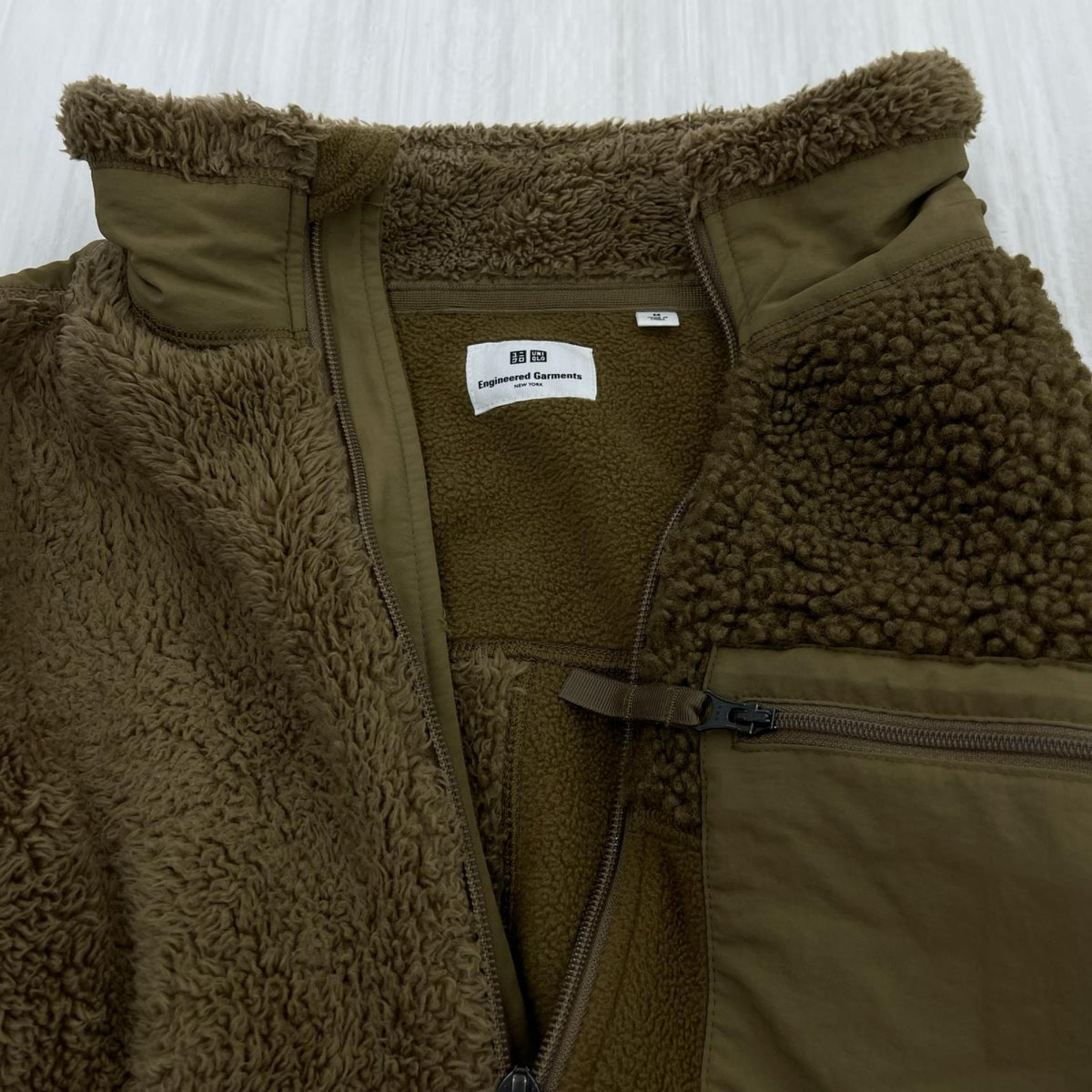 ジャケット ×UNIQLO ジップアップフリース M M ブラウン
