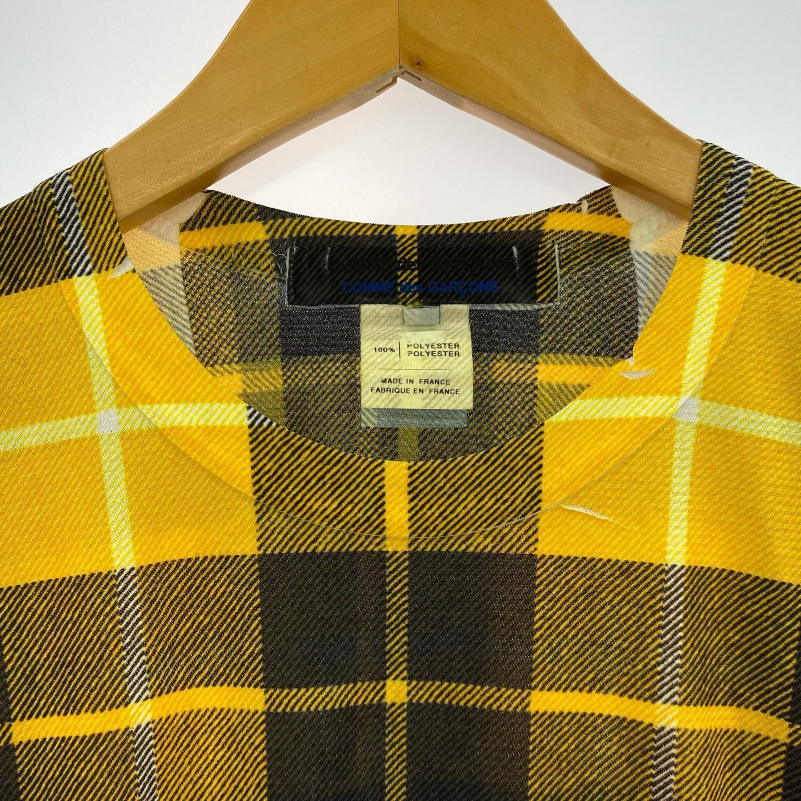 半袖Tシャツ イエロー チェック L