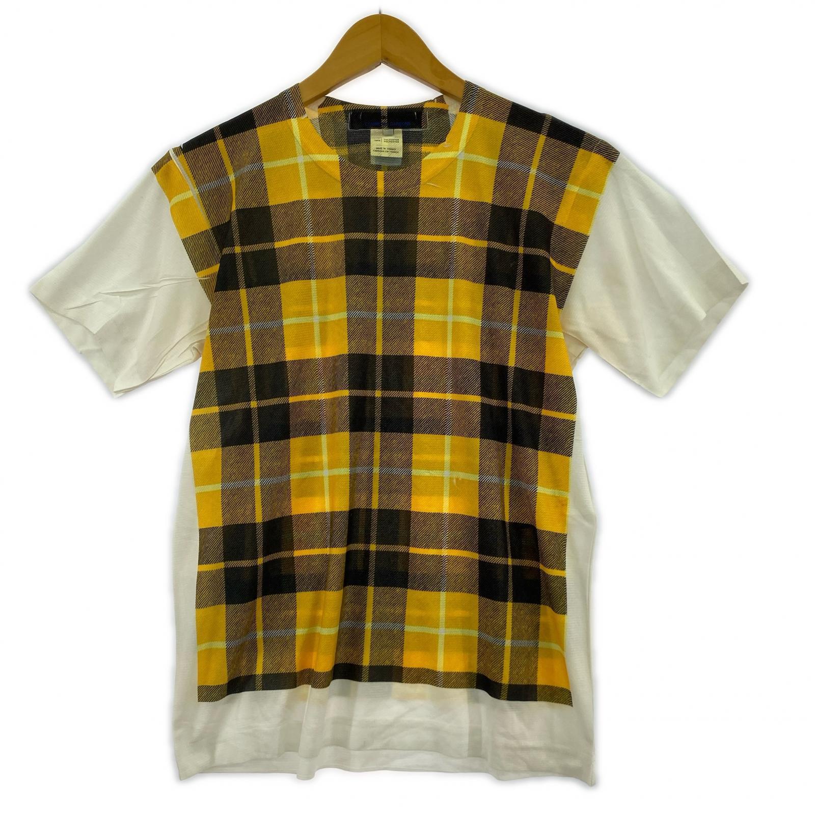 半袖Tシャツ イエロー チェック L